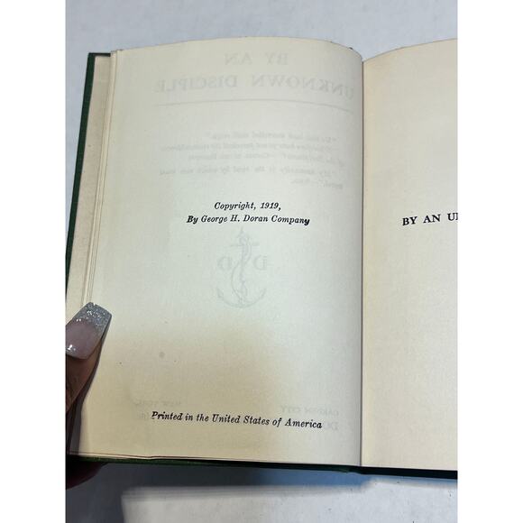 1919 By an Unknown Disciple First Edition Hardcover Doubleday Antique - Picture 6 of 8